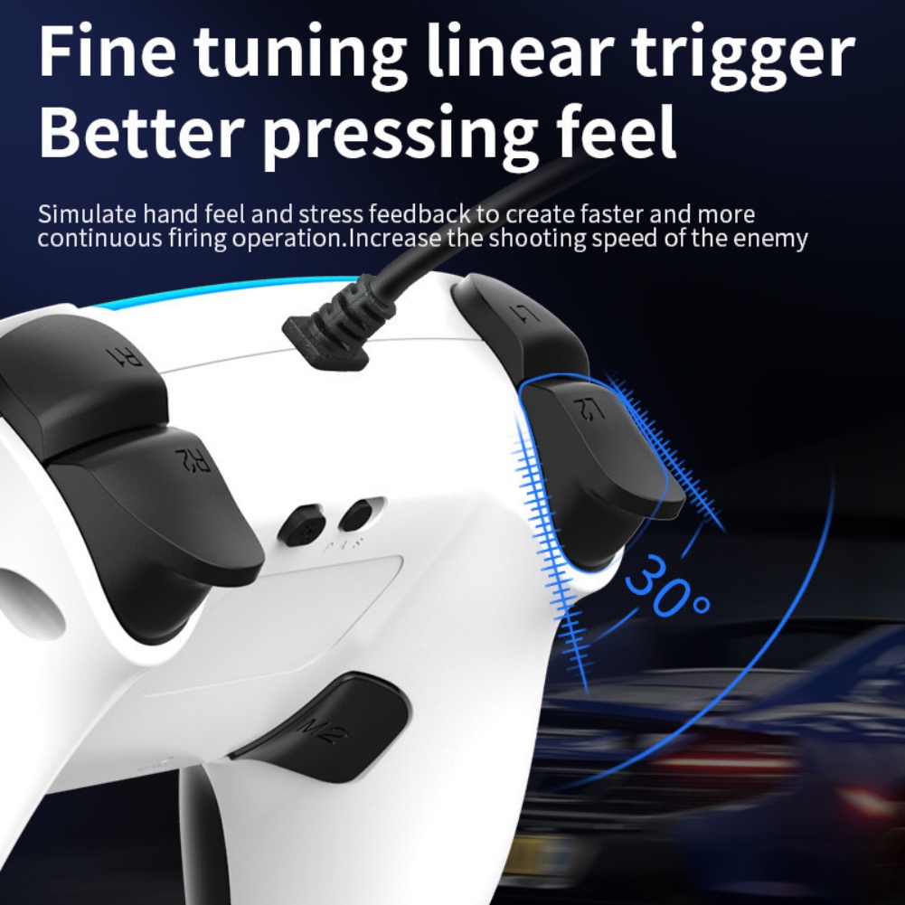 Tay Cầm Chơi Game Có Dây Tương Thích Đa Nền Tảng Có Rung Và Sáu Trục Cho Switch/Cho Ps4/Pc Bộ Điều Khiển Trò Chơi Có Thể Lập Trình Với Phím Mở Rộng Phía Sau Okase