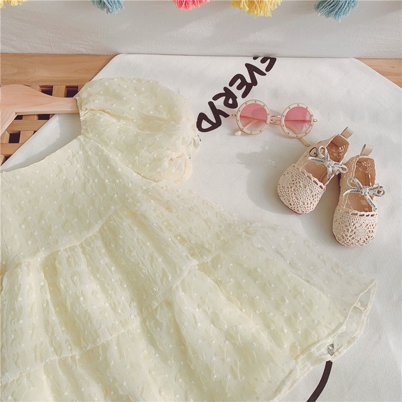 Đầm tutu Công Chúa Tay Ngắn Màu Trắng / Hồng Dễ Thương Cho Bé Gái