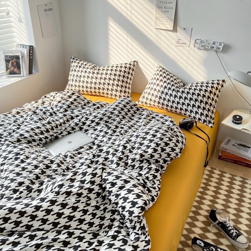 Bộ chăn ga gối Cotton TC caro kẻ MÂY BEDDING đủ màu đủ kích thước nệm 1m2 1m4 1m6 1m8 2m