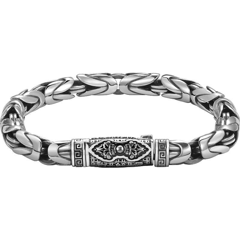 Vòng Tay Dây Bện Bằng Bạc 925 An Toàn Phong Cách Hip Hop Thái Lan Haobing Boutiqu