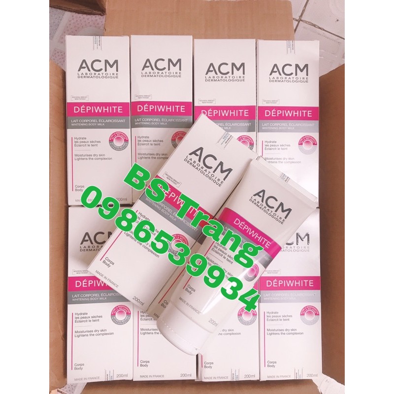 [TEM CHÍNH HÃNG ] Sữa Dưỡng Thể Giúp Dưỡng Trắng Da Giảm Lão Hóa Da Đồi Mồi - ACM DEPIWHITE WHITENING BODY MILK 200ML