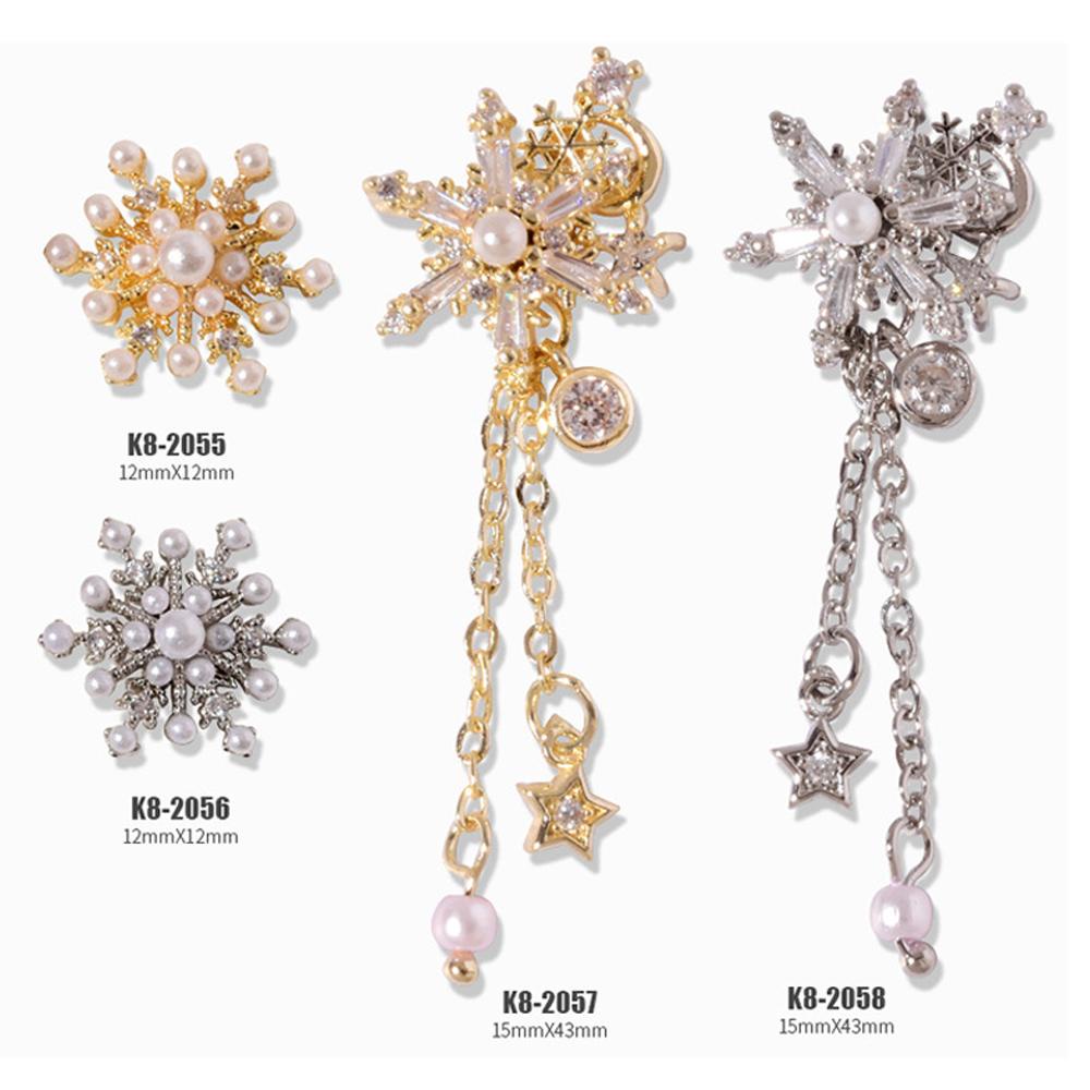 Móng Tay Giả MOCHO Trang Trí Nghệ Thuật|Phụ Kiện Trang Trí Móng Tay Hình Bông Tuyết 3D Xinh Xắn