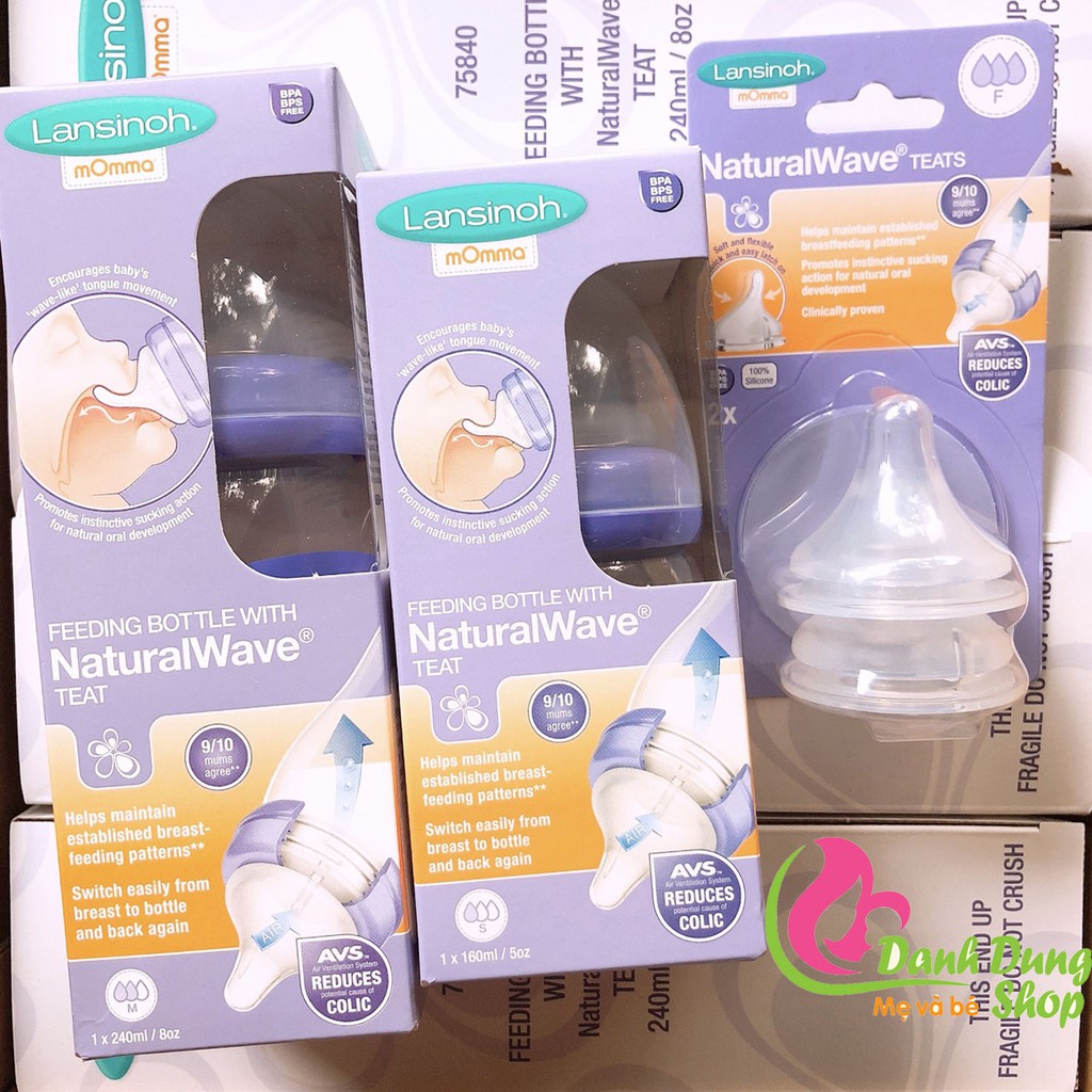 [Mã 267FMCGSALE giảm 8% đơn 500K] Bình Lansinoh Momma 240ml/160ml chuẩn uk, bình thần thánh ( mẫu mới nhất)