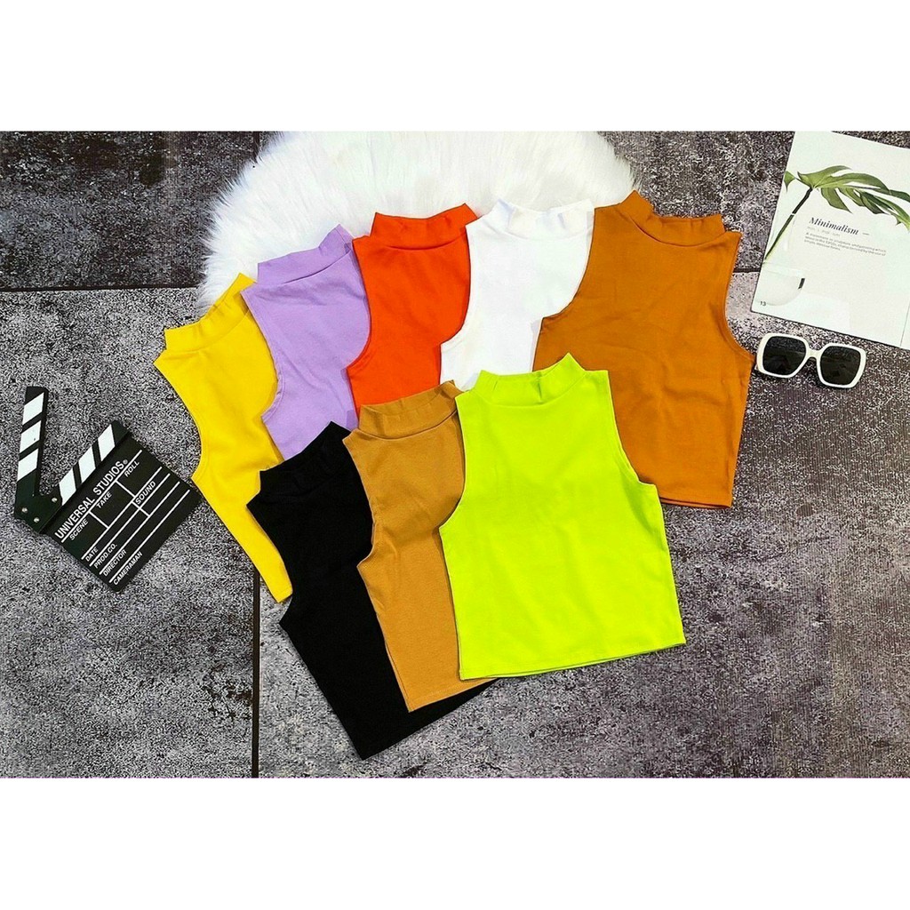 ÁO THUN XỊN BA LỖ CỔ LỌ croptop 8 màu cực chất dể dàng phối đồ KVMY232210