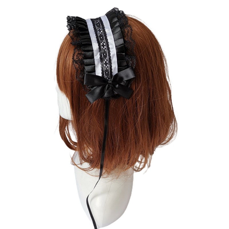 Cài tóc phối nơ ren phong cách lolita ngọt ngào cho nữ