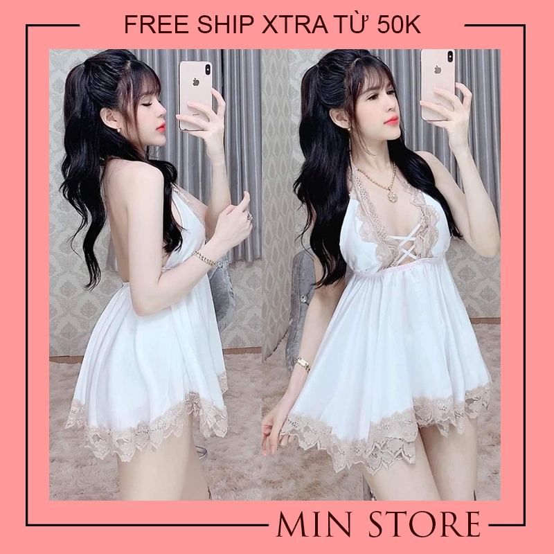 Váy ngủ sexy gơi cảm lụa satin cao cấp 2 dây MIN SHOP VN1005