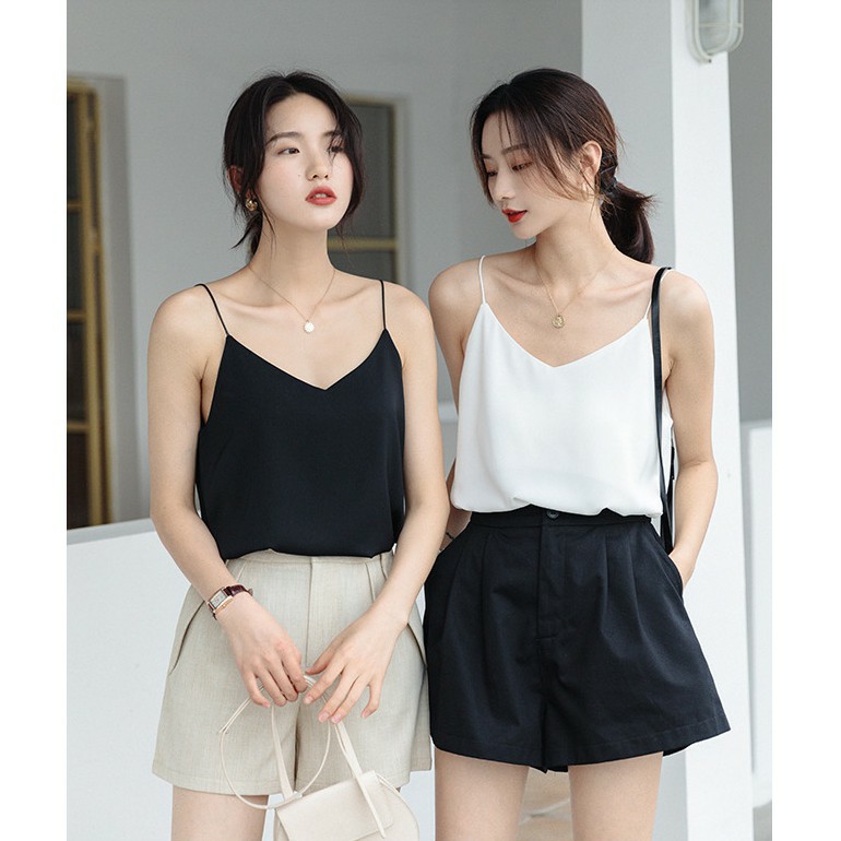 Áo 2 dây Hàn Quốc ♥️ Áo hai dây kiểu dáng ulzzang, áo 2 dây voan nhiều màu ♥️ Áo 2 dây hot hit dễ phối - NhimShop HD08 | BigBuy360 - bigbuy360.vn