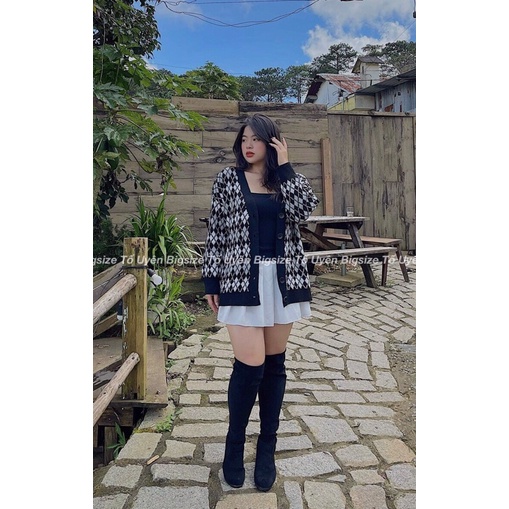 (T.U Bigsize 50-80kg) Áo Cadigan Len Kẻ Ô Chám Độc Lạ Hàng Loại 1 | BigBuy360 - bigbuy360.vn