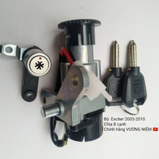Trọn bộ khóa xe Exciter 2005-2010 + khóa yên chìa 8 cạnh chống trộm cao cấp chính hãng VƯƠNG NIỆM 🇻🇳