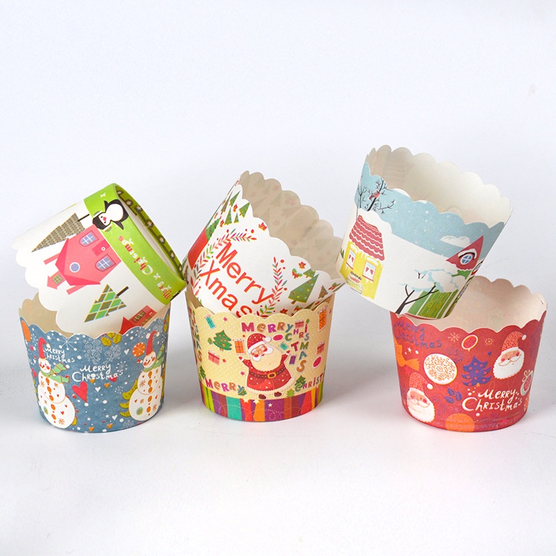 Set 50 cốc giấy đựng bánh cupcake tiện dụng