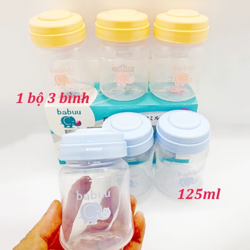 Bộ 3 hộp đựng sữa babuu Nhật Bản 120ml cho mẹ và bé