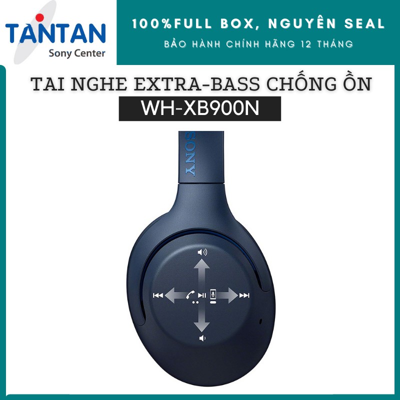 Tai Nghe BLUETOOTH EXTRA-BASS CHỐNG ỒN Sony WH-XB900N | Active Noise-Cancelling - Pin:30h - Điều khiển Cảm Ứng