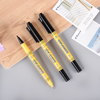 Bút gel mực màu đen 0,5 gấu dâu Decorme họa tiết dễ thương set 6 bút phụ kiện văn phòng phẩm có bán lẻ