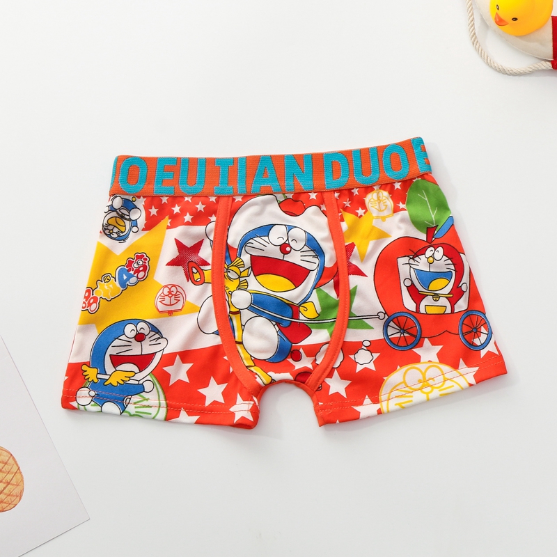 Quần Lót Boxer Cotton In Hoạt Hình Doraemon Đáng Yêu Cho Bé Trai 2-7 Tuổi