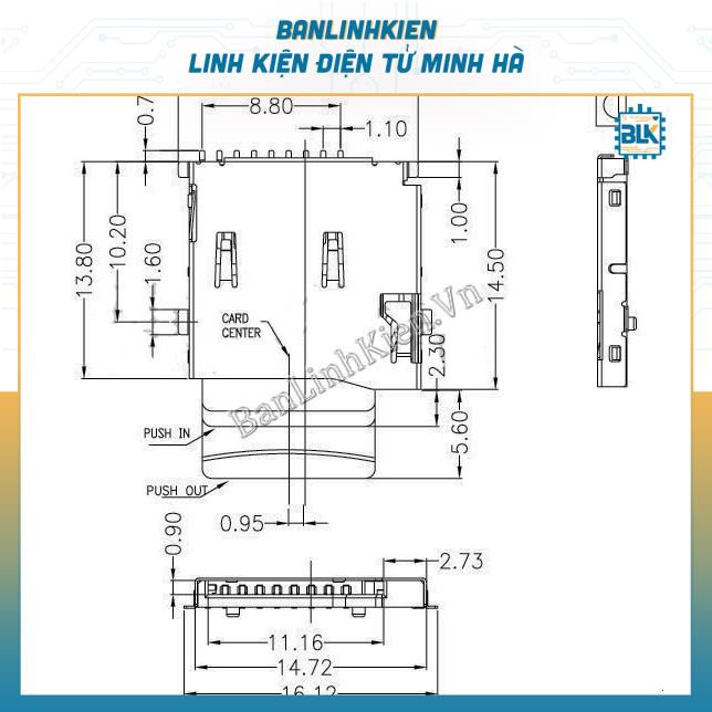 Socket Thẻ Nhớ MicroSD TF V3