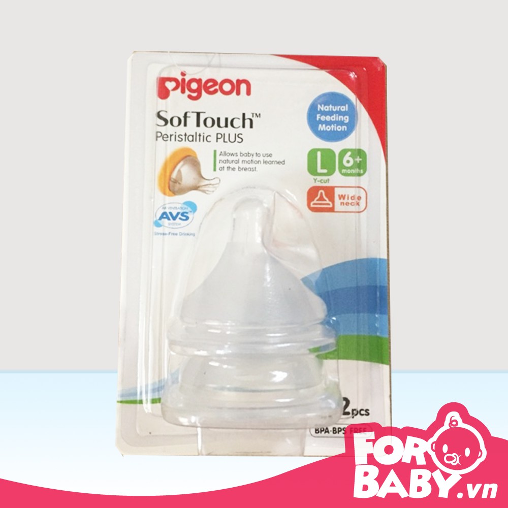 Núm ty Pigeon Plus cổ rộng đủ size - 2 núm/vĩ