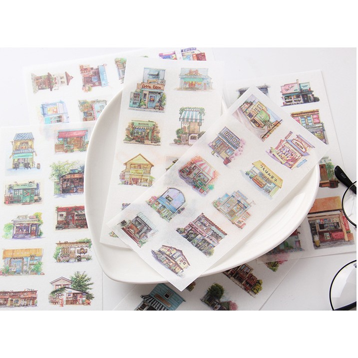 Set 6 tấm sticker mẫu cuộc sống hàng ngày