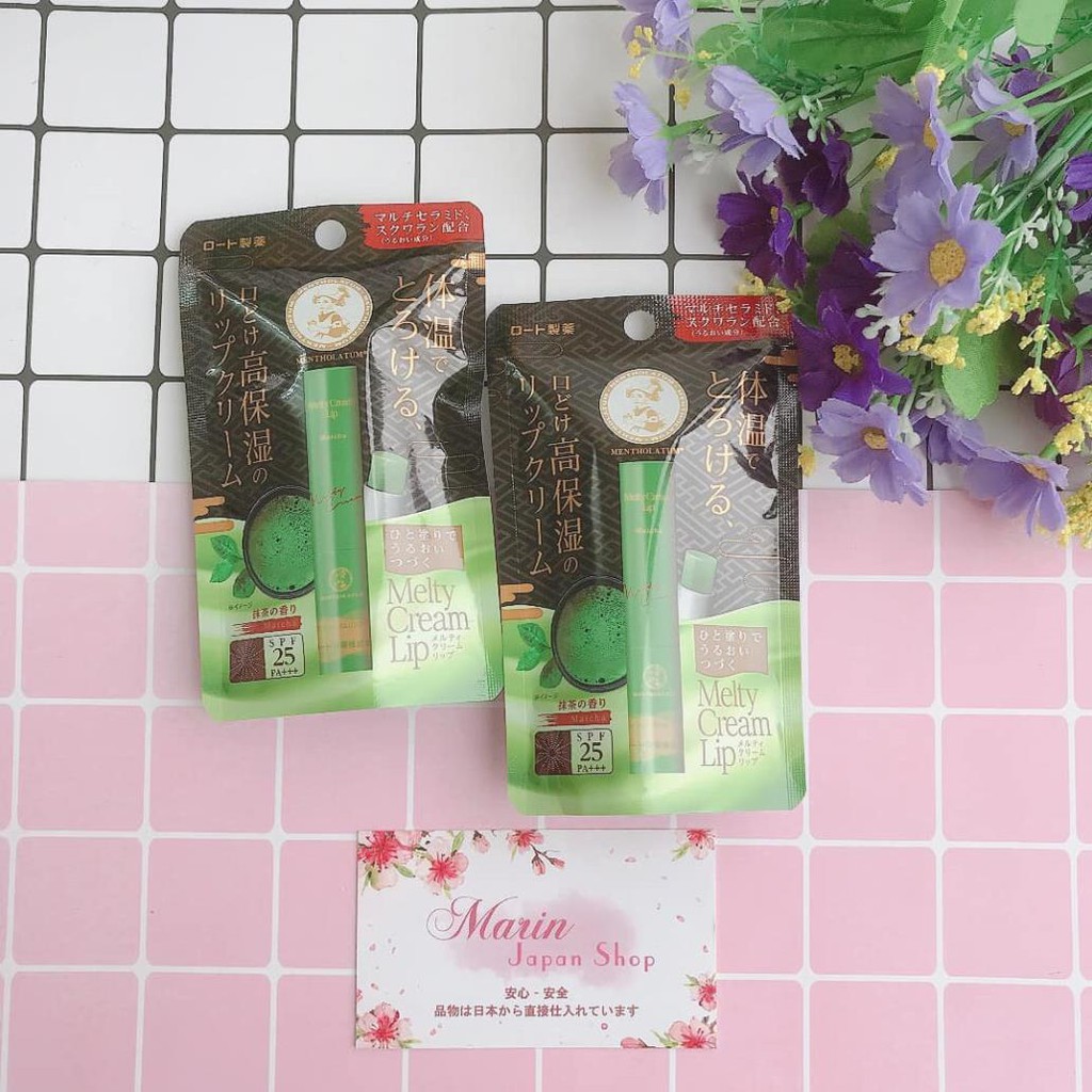 (SALE200K--&gt;145k) Son dưỡng môi phiên bản giới hạn Melty Cream Lip mùi hương Matcha Nhật Bản