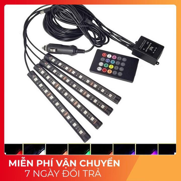 ⚡️GIÁ TỐT⚡️ Bộ Đèn Led Cảm Biến Mạch_Trang Trí Gầm Ghế, Gầm Taplo, Chân Thắng _ Có Điều Khiển Đổi 8 Màu Cao Cấp