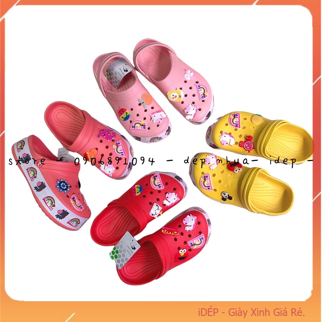 Dép Crocs nữ độn đế cao 5cm - Giày sục nhựa siêu nhẹ (Tặng 06 sticker) - SL018