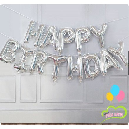 Bộ bóng chữ Happy Birthday 16inch~40cm- kèm dây treo