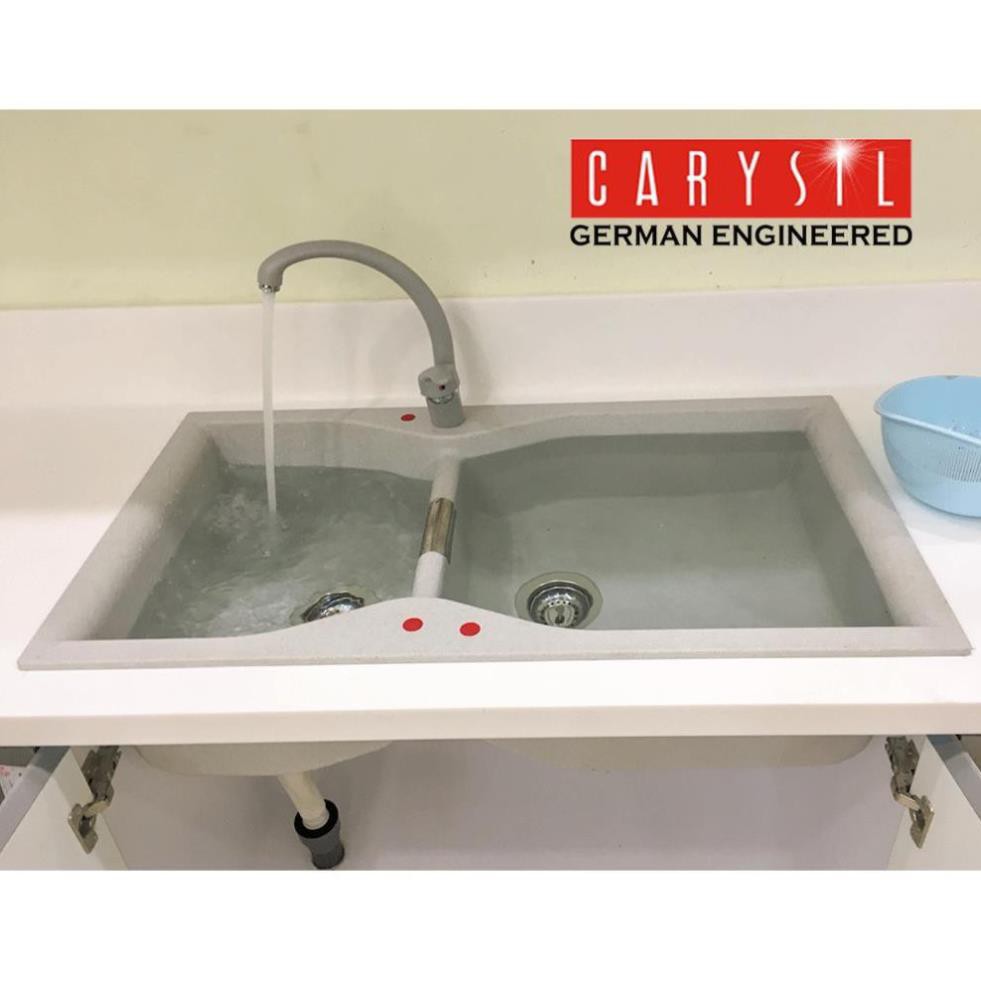 Chậu Rửa Chén CARYSIL Bằng Đá Granite 2 Hố Lệch - LAC2-10