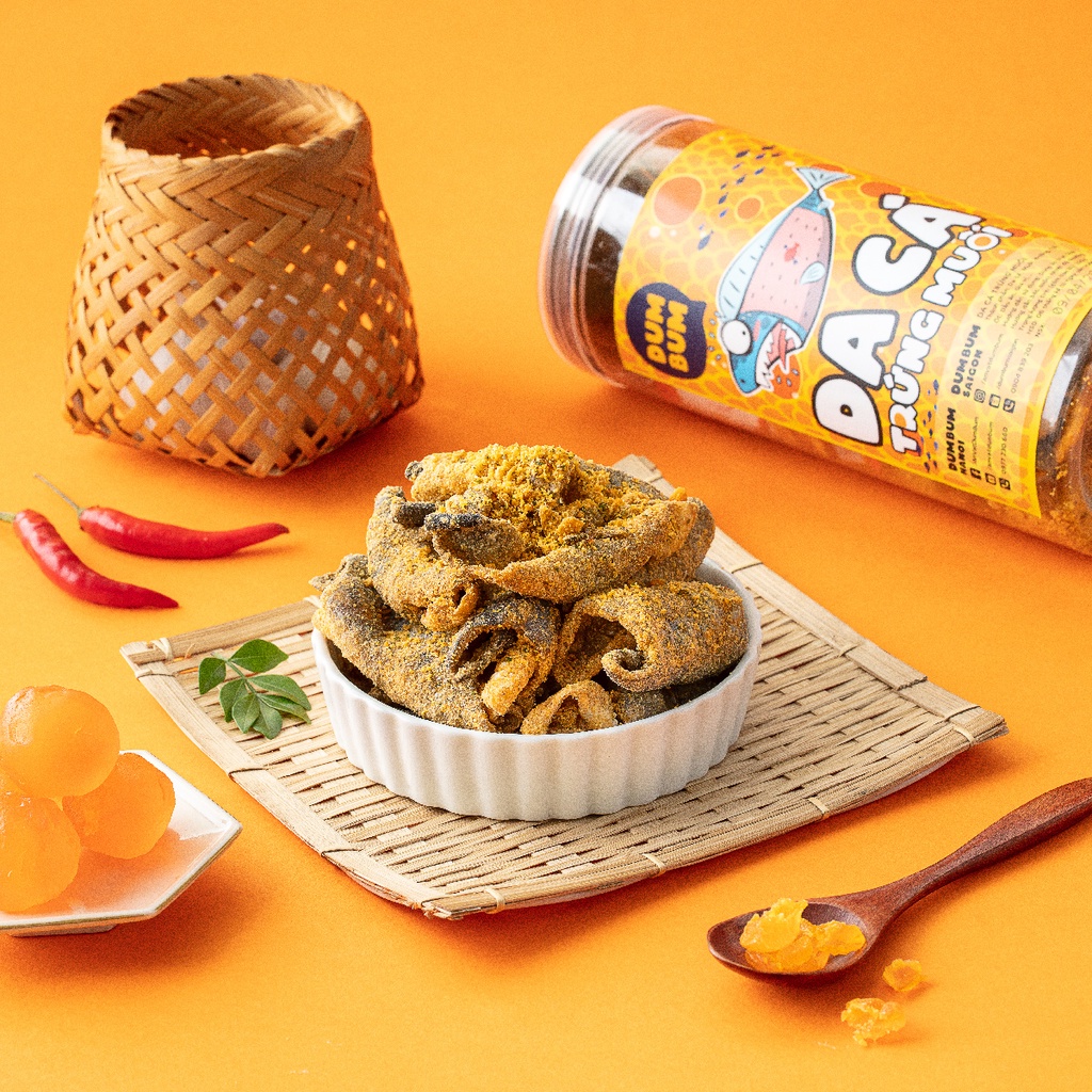 Da cá trứng muối 220g DumBum, đồ ăn vặt Hà Nội, vừa ngon vừa rẻ