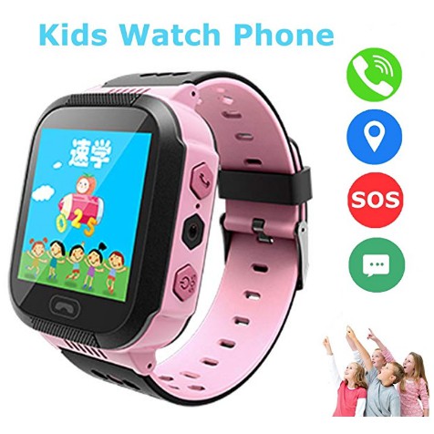 Đồng Hồ Thông Minh Màu Hồng Định Vị Trẻ Em Kids Watch Phone Tracker