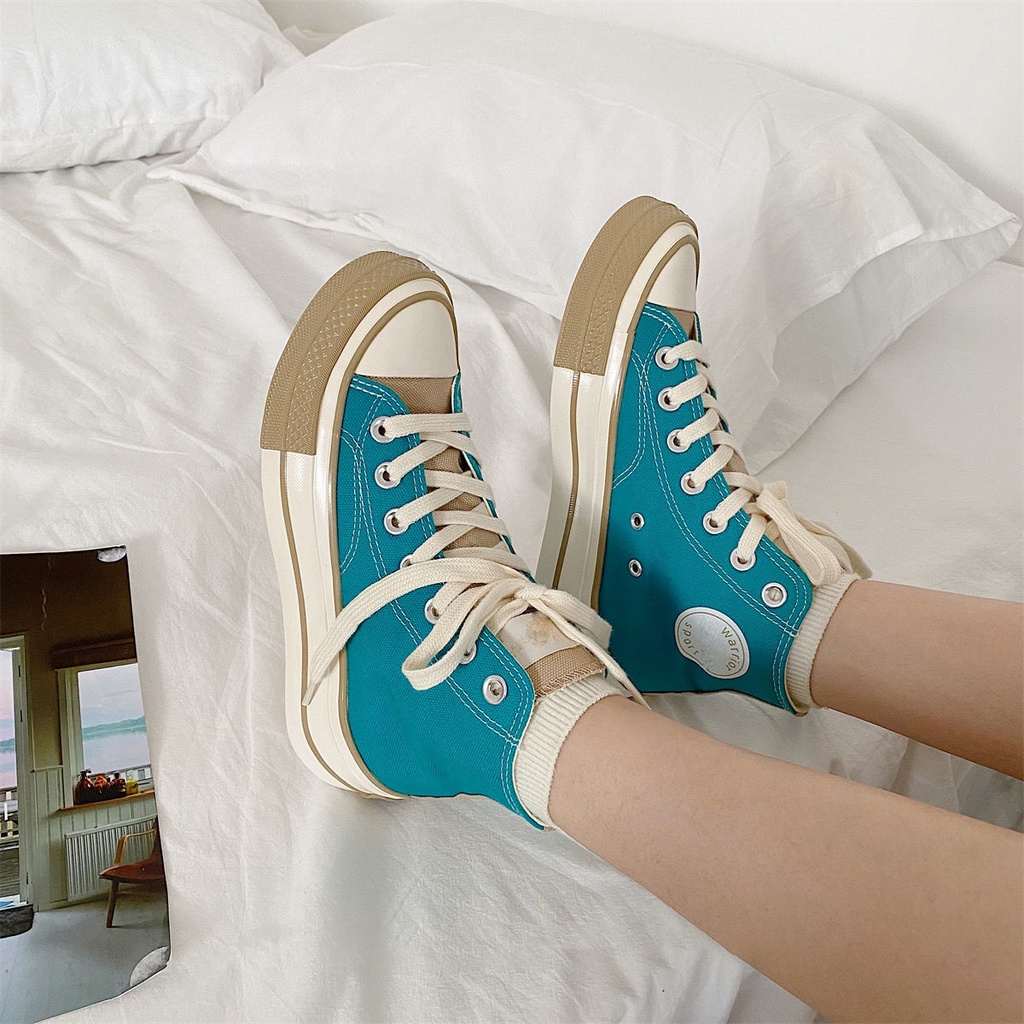 Giày Vải Canvas Đế Mềm Dày Thoáng Khí Phong Cách Hồng Kông Cổ Điển Thời Trang Hè Thu Cho Nữ