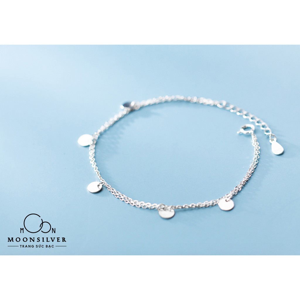 Lắc chân bạc nữ 2 dây tag tròn | BigBuy360 - bigbuy360.vn