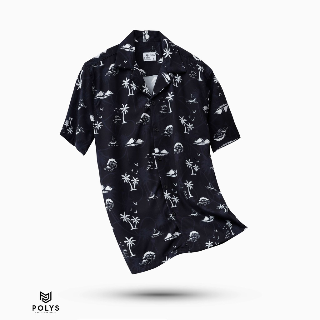 Áo Sơ Mi Nam Tay Ngắn Họa Tiết OCEAN AND PALM - POLYS | Form Suông, Lụa Mịn, Ít Nhăn, Co Giãn, Không Gò Bó Hầm Bí | BigBuy360 - bigbuy360.vn