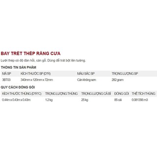 Bay trét thép răng cưa
