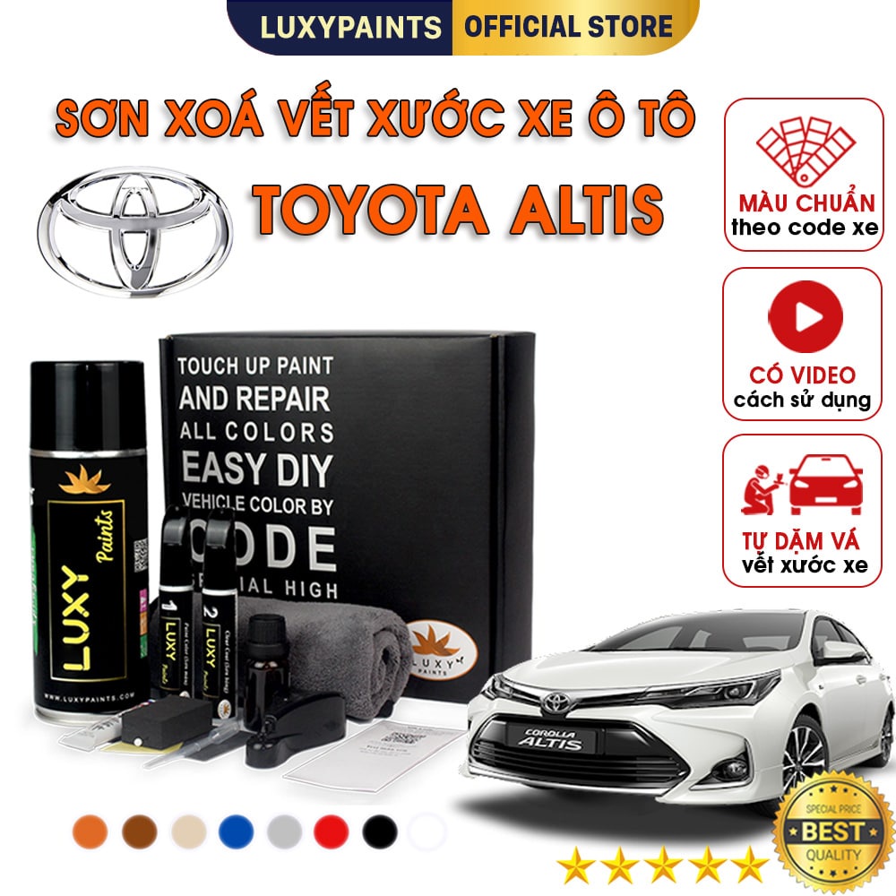 Sơn xóa vết xước xe ô tô Toyota Altis LUXYPAINTS, màu chuẩn theo Code dễ sử dụng độ bền cao - LP01TOAL