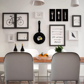 Bộ khung tranh trang trí tường kết hợp đồng hồ hiện đại