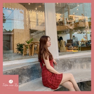 ĐẦM CARO ĐỎ VINTAGE 🌻 [Ảnh thật]