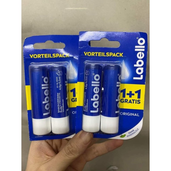 Hàng Đức Sét 2 son dưỡng không màu Labello