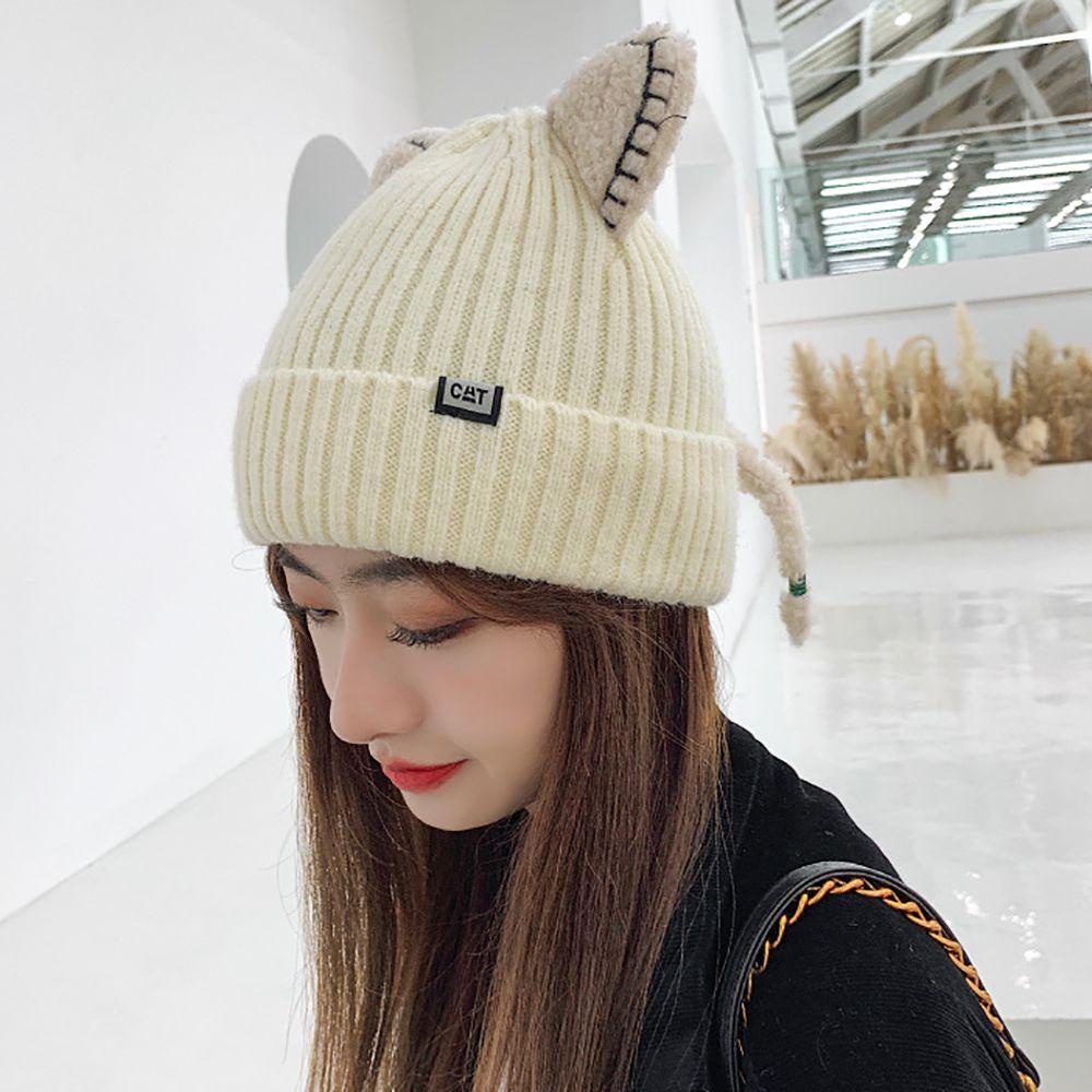 Mũ Beanie Tai Mèo Dễ Thương Thời Trang Mùa Đông Cho Nam Và Nữ
