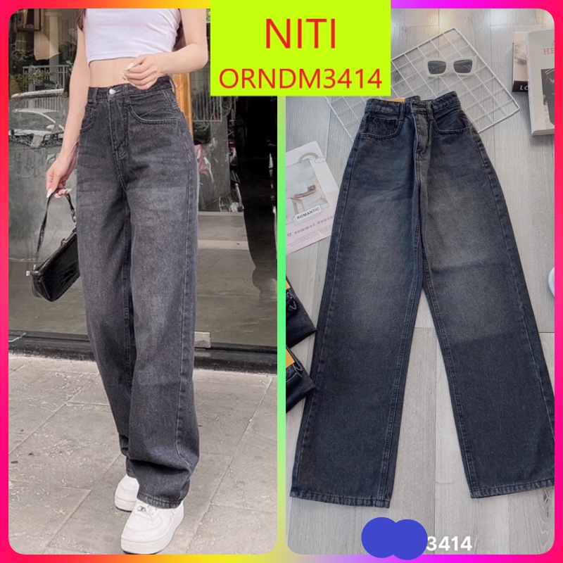 [ VIDEO ĐIỆU ĐÀ ] QUẦN JEANS ỐNG RỘNG NỮ LƯNG CAO PHUN TRẮNG THỜI TRANG ĐÙI LAI CUỐN MÀU XÁM ĐẬM ĐỈNH CAO PHONG CÁCH