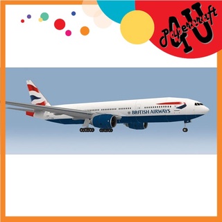 Mô hình giấy 3D  máy bay Boeing 777-200 British Airways tỉ lệ 1/150