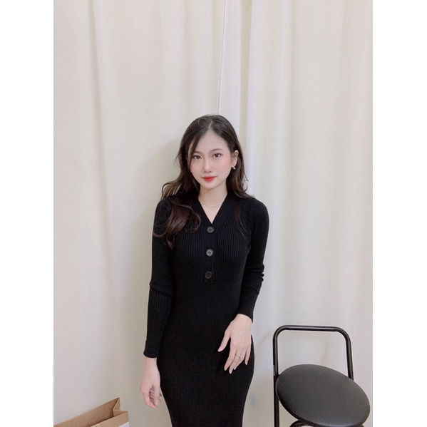 Váy Đầm Len Dài Tôn Dáng Chất Len Mềm Mại