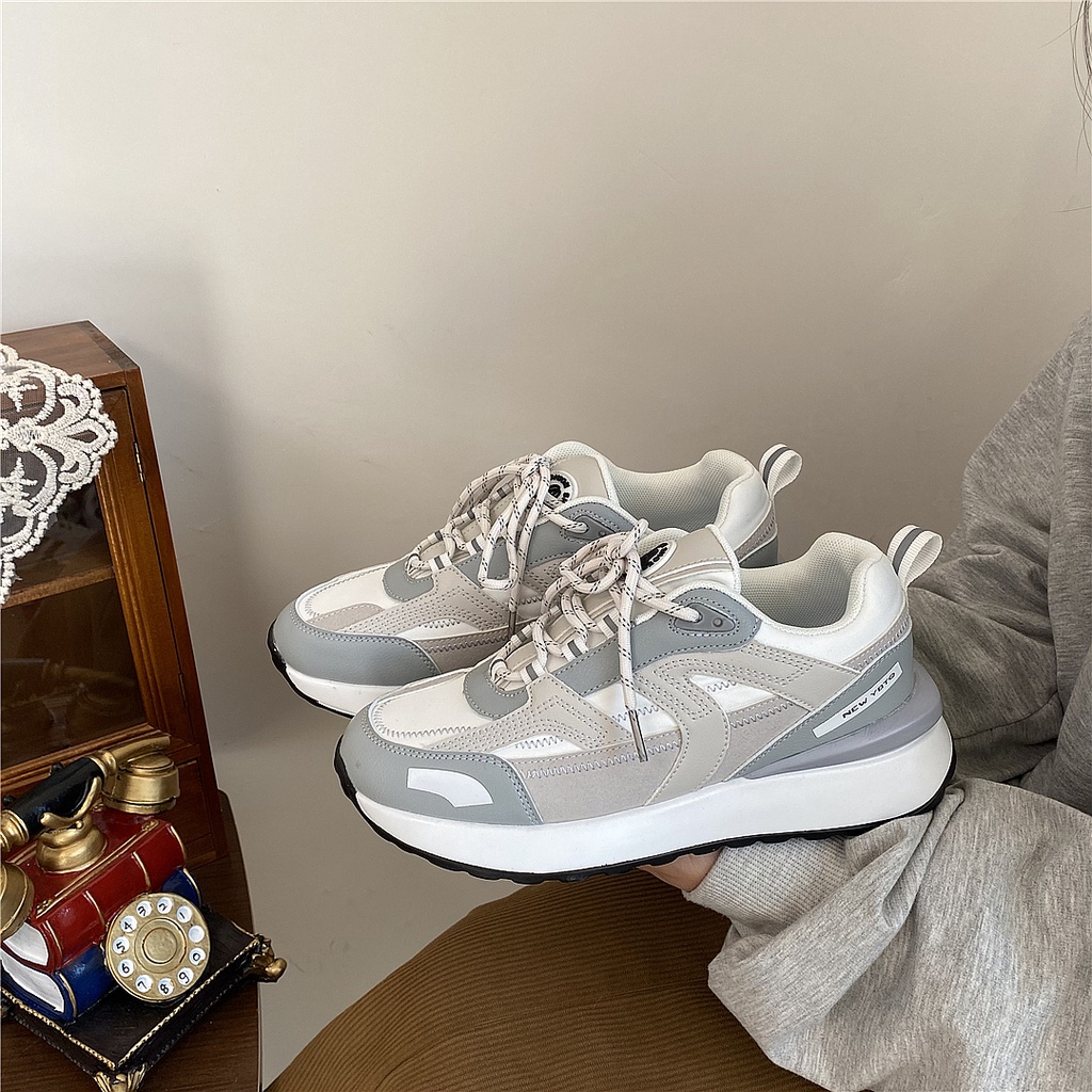 Giày thể thao nữ Nibok chất liệu da cao cấp độn đế cao 5 cm phong cách ulzzang hàn quốc trẻ trung dễ phối đồ hot 2022 | BigBuy360 - bigbuy360.vn