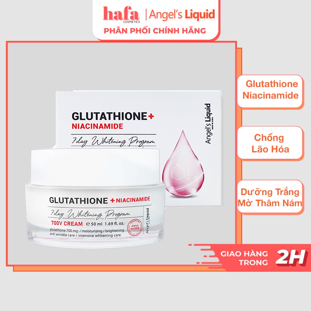 Kem Dưỡng Giảm Thâm Nám Angel's Liquid Glutathione+ Niacinamide 7Day Whitening Program 700 V-Cream 50ml