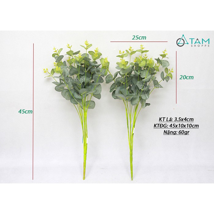 Cành lá táo 16 nhánh ngọn xanh nõn 45cm