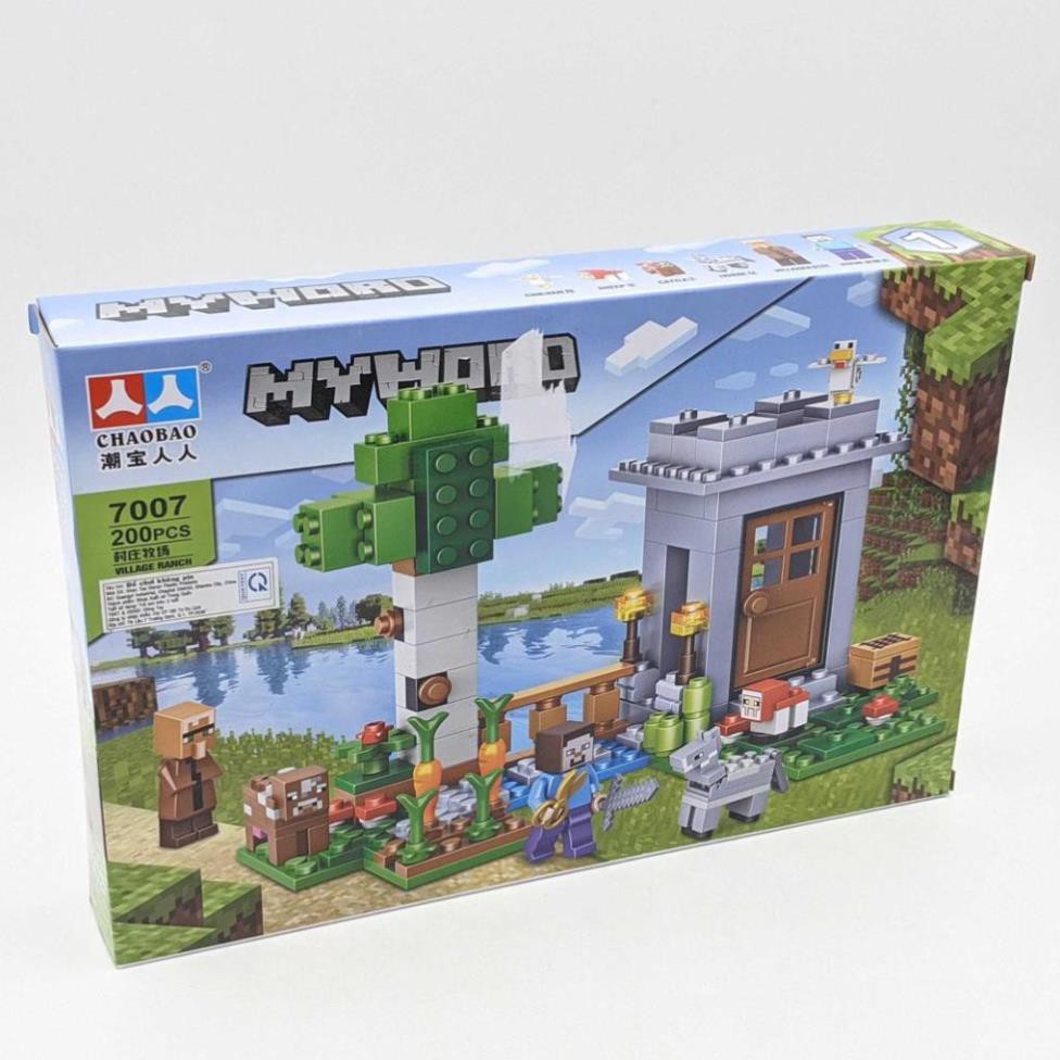 [Khai trương giảm giá] Bộ LEGO Minecraft 280 miếng ghép - Lắp ráp mô hình MY WORLD