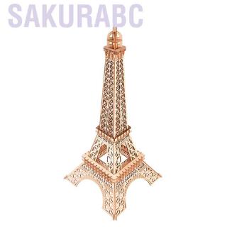 Sakurabc Sunflower 3D Wooden Eiffel Tower Puzzle Toy Educational Crafts Jigsaw Assembly Model Gift for Child Adult
