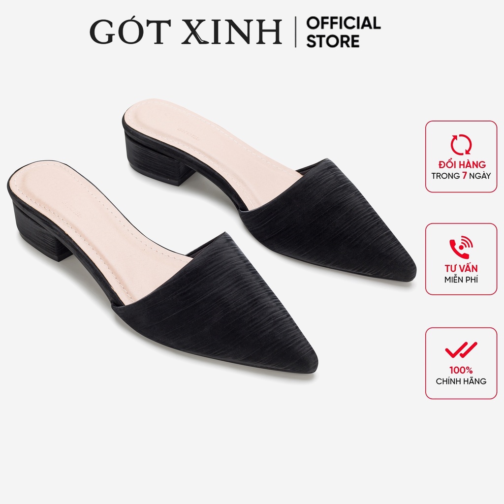 Giay sục nữ GÓT XINH D17 da vân đế cao 2cm