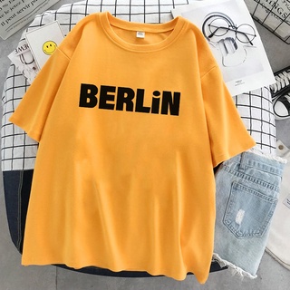 Áo Thun Đôi Tình Nhân Tay Lỡ In Chữ BERLIN DLX