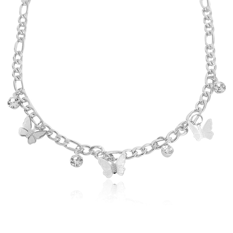 Vòng Cổ Choker Bằng Hợp Kim Kẽm Mặt Hình Bướm Màu Sắc Thời Trang Dành Cho Nữ