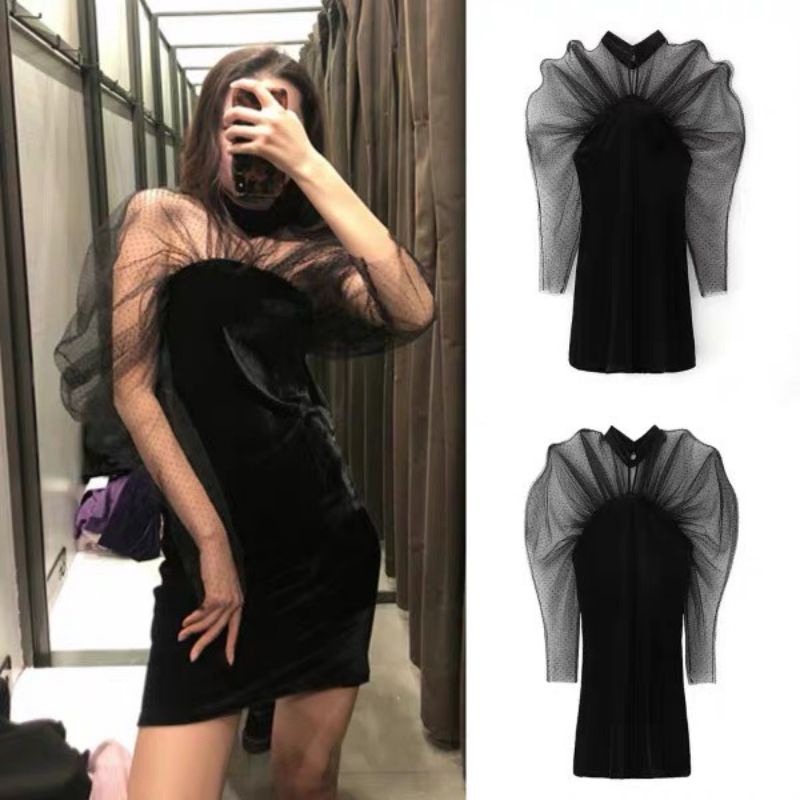 Váy body tay bồng