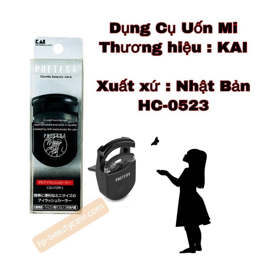 Bấm Cong Mi Kai Beauty Care Pretesa 000HC0523 Thân Nhựa Tiện Dùng Du Lịch (Màu Đen)